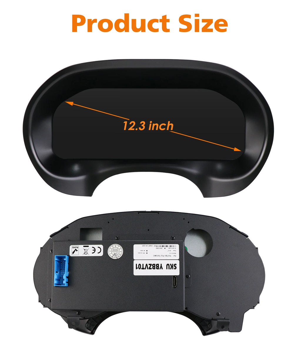 12.3inch Car Digital Dashboard For Mercedes-Benz Vito 2016 - 2023 Years support Carplay Android Auto HDMI Input Anti-Glare OTA Update Speedometer Dashboard Gauges Dash Panels