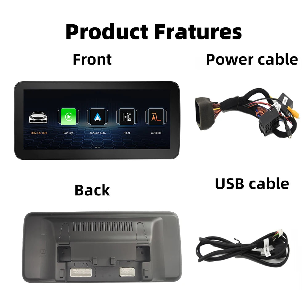 Display Screen 10.25'' For Mercedes Benz A Class CLA GLA W176 C117 X156 NTG4.5/5.0 Wireless Carplay Android Auto Touch Screen Airplay Autolink BT 1920*720 Car Multimedia Linux System