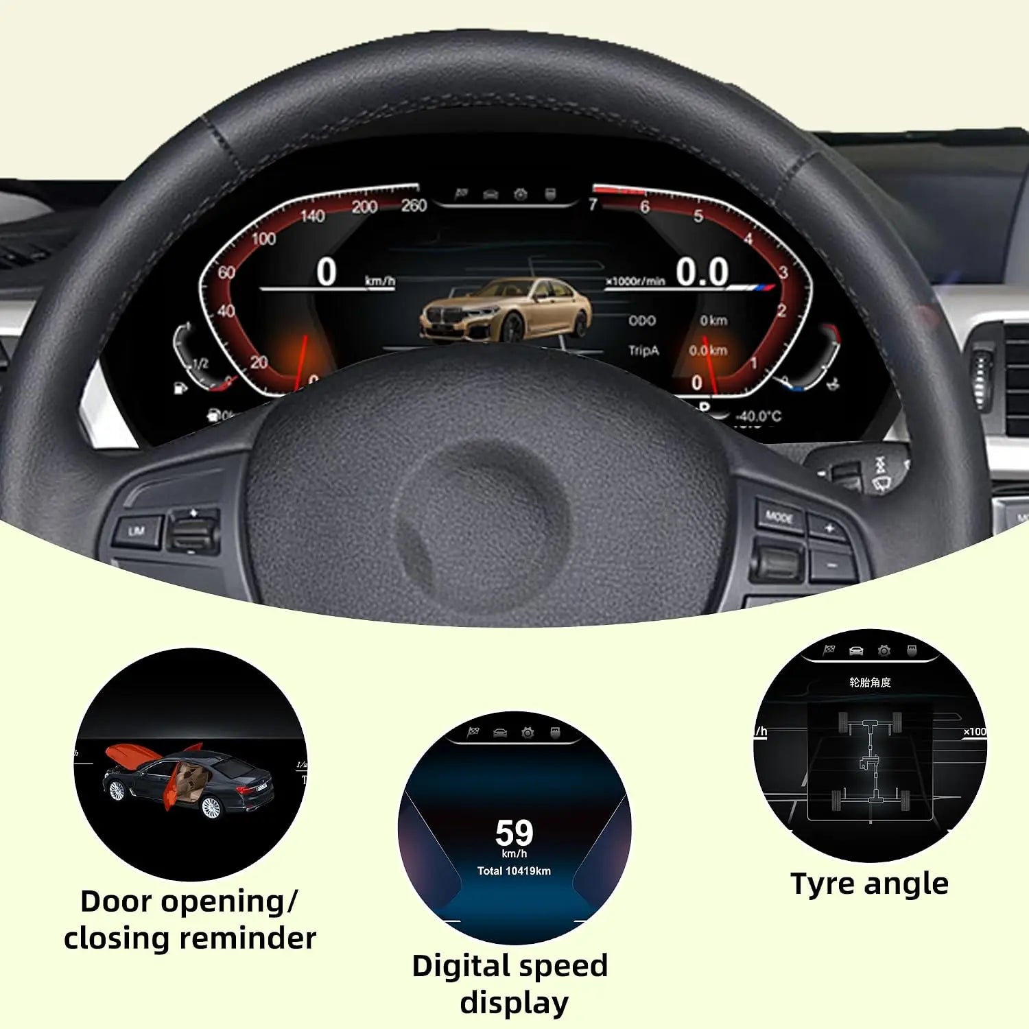 12.3-inch Digital Instrument Panel for BMW F30 F31 GT-F34 F32 F33 F36 2013-2020 Car Dashboard Speedometer Virtual Cockpit