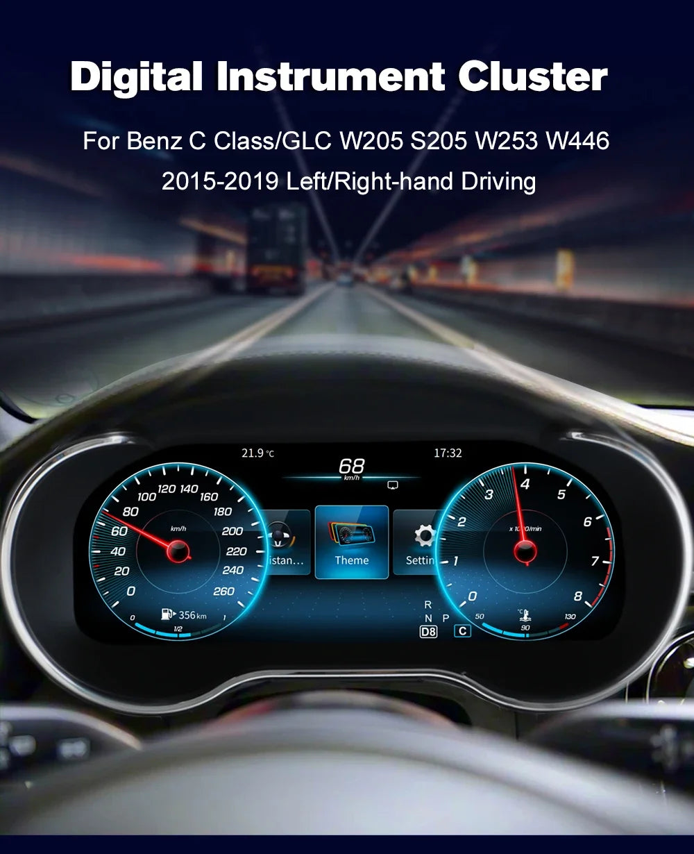 Pantalla 12.3" Mercedes-Benz Clase C / GLC W205 S205 W253 (2015-2020)