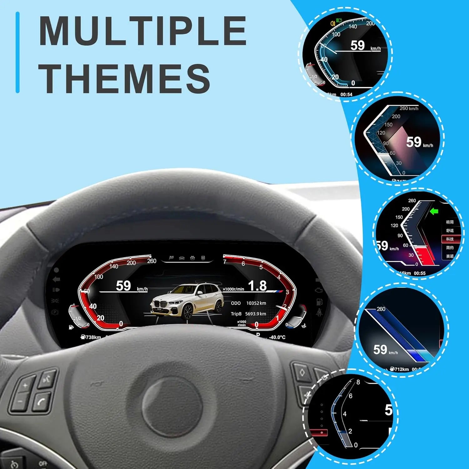 For BMW 1/2 Series X1 X2 F20 F52 F22 F45 F48 F49 F39 2014-2021 Digital Cluster LCD Dashboard Cockpit Virtual Instrument 1920*720