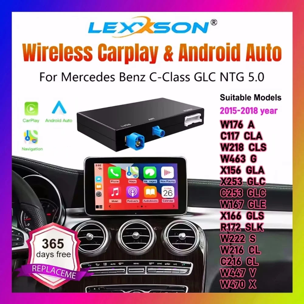 Wireless CarPlay for Mercedes Benz 5.0 A CLA GLA W176 C-Class W205 GLC 2015-2018 With Android Auto Wireless Car Play