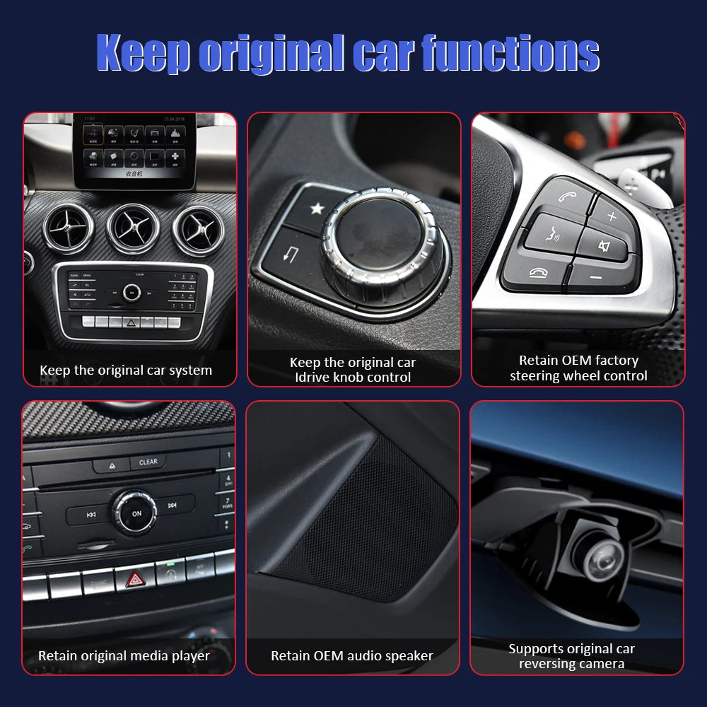 10.25 Inch Wireless CarPlay Android Auto Car Radio Multimedia For Mercedes Benz C Class W204 S205 C204 2007-2018 BT GPS Stereo