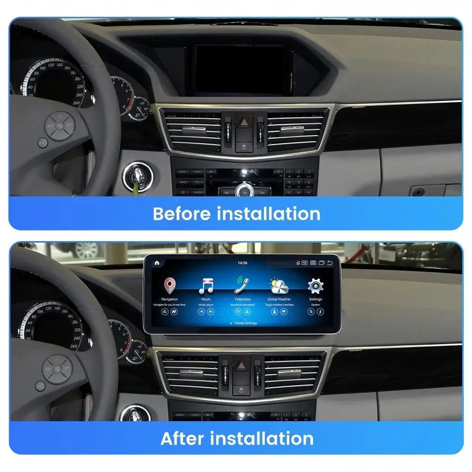 EU Stock Wireless Carplay Android Auto Car Radio Multimedia Player For Mercedes Benz E Class W212 4-door Sedan E200 E230 E260 E300 2009-2015 4G Wifi GPS Audio DSP Dual BT Intelligent Car System Qualcomm668/680 10.25‘’ 12.