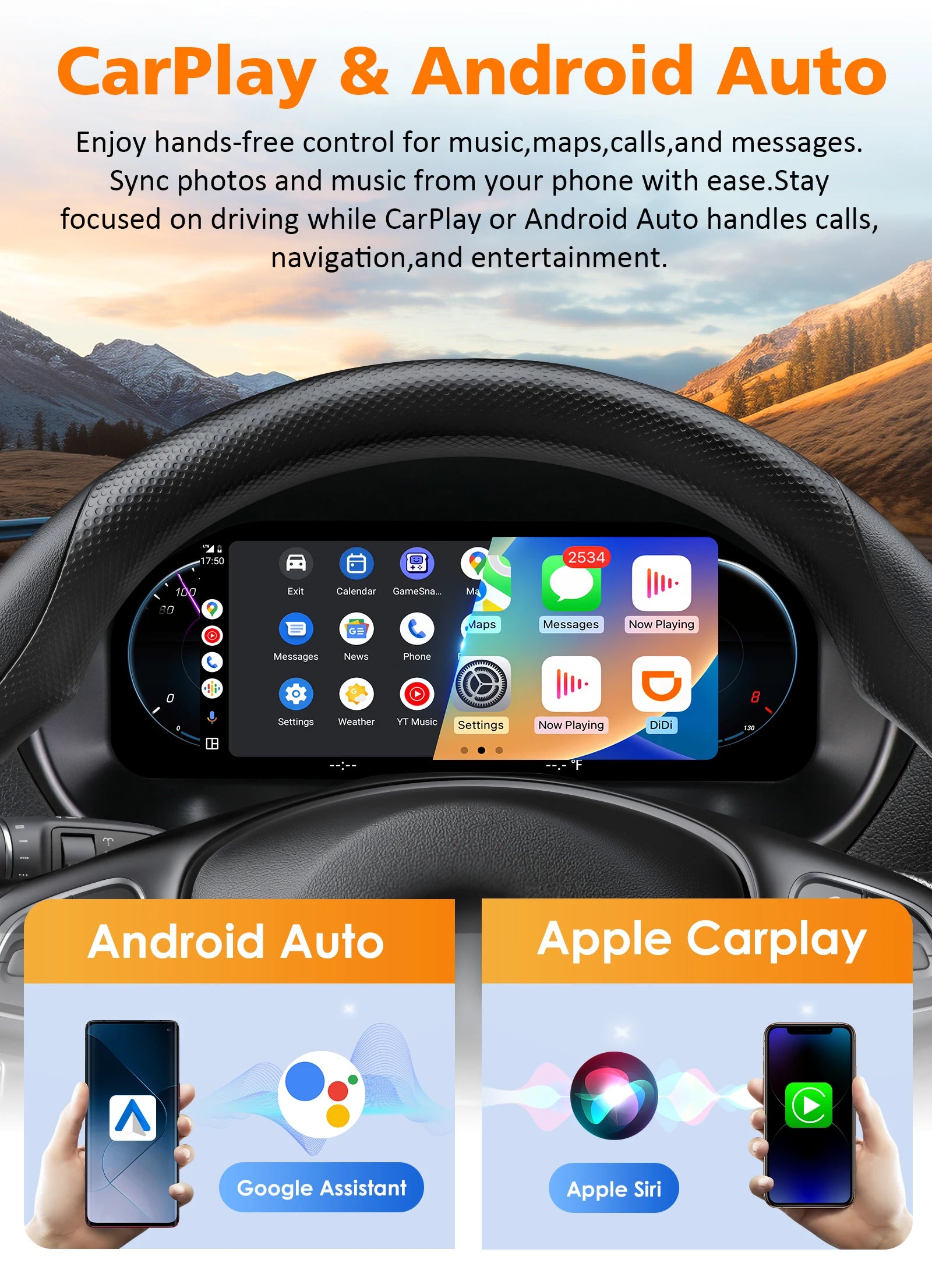 12.3inch Car Digital Dashboard For Mercedes-Benz Vito 2016 - 2023 Years support Carplay Android Auto HDMI Input Anti-Glare OTA Update Speedometer Dashboard Gauges Dash Panels