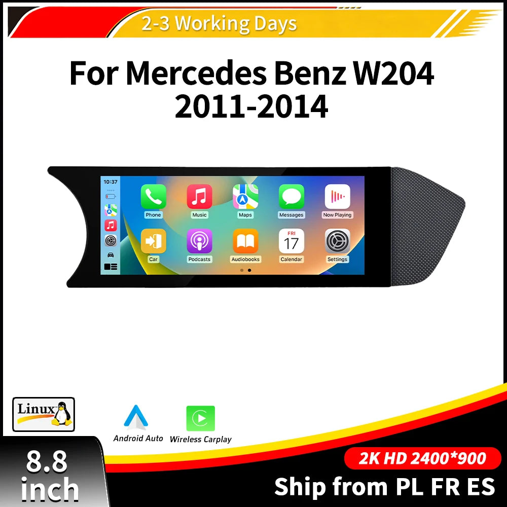 8.8'' Linux System For Mercedes Benz C Class W204 2011-2014 NTG4.5 Wireless Carplay Android Auto Mirrorlink Airplay BT Car Tablet Touch Screen Car Multimedia Player