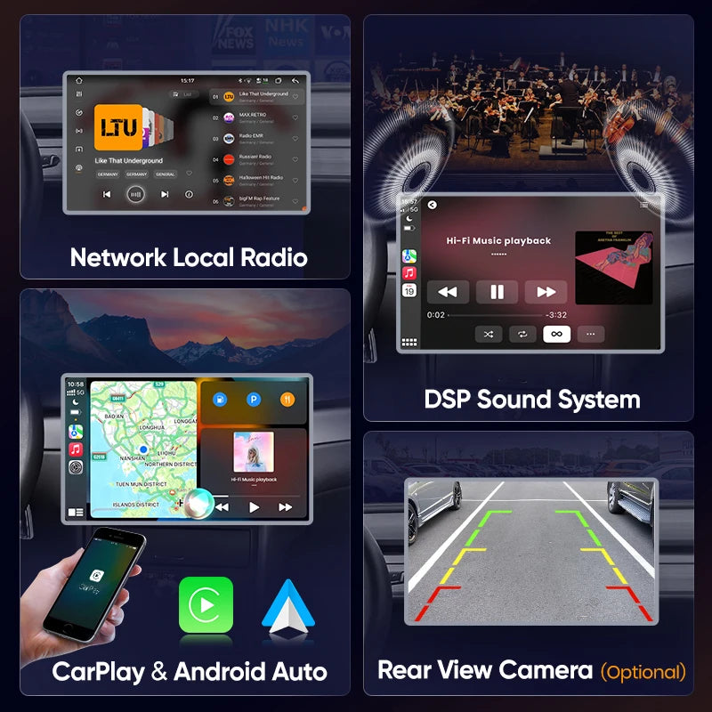 AWESAFE Wireless CarPlay  Android Auto for Mercedes Benz R Class W251 R280 R300 R320 R350 R63 2005-2017 Lettore  Car Radio Multimedia Player Stereo Wi-Fi  GPS Navigation 2 Din  Autoradio Car intelligent Systems 1280*720  IPS