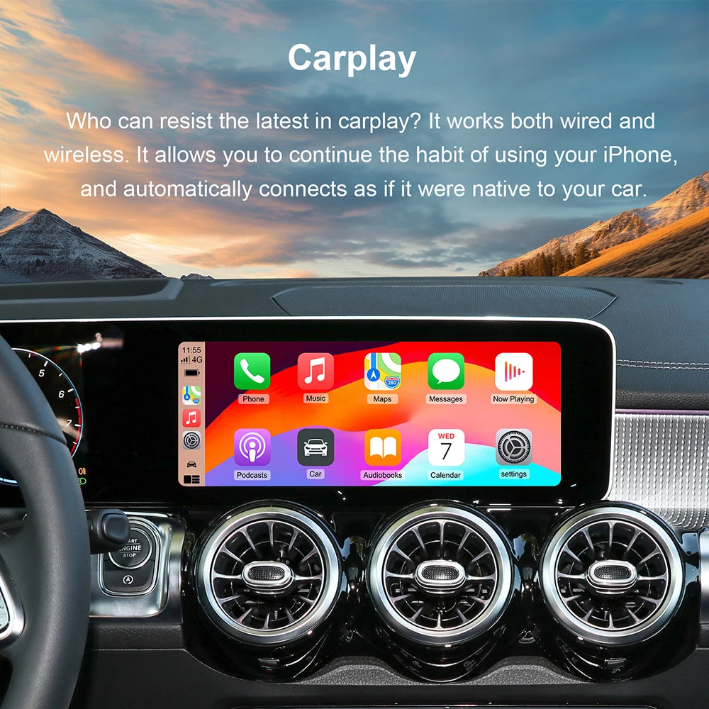 Wireless CarPlay for Mercedes Benz 5.0 A CLA GLA W176 C-Class W205 GLC 2015-2018 With Android Auto Wireless Car Play