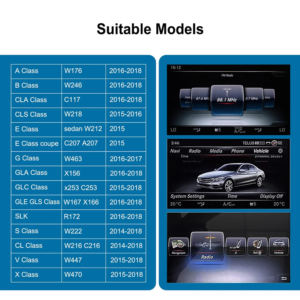 Wireless CarPlay for Mercedes Benz 5.0 A CLA GLA W176 C-Class W205 GLC 2015-2018 With Android Auto Wireless Car Play