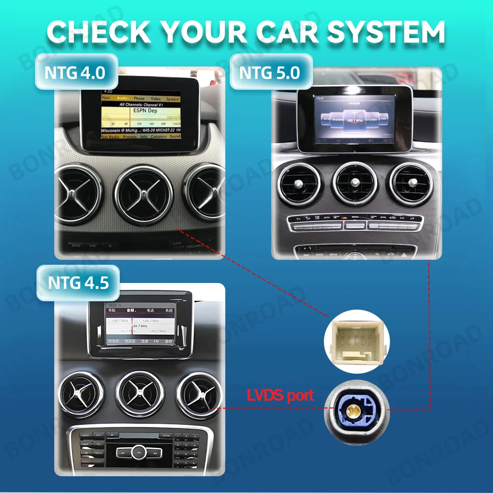 Bonroad 10.25 '12.3 '2400*900P * 1920 P * 720P Wireless CarPlay Android Linux Multimedia Touch Screen For Mercedes Benz C GLC Class W205 X253 W447 NTG 4.0 Car Radio GPS Navigator Display