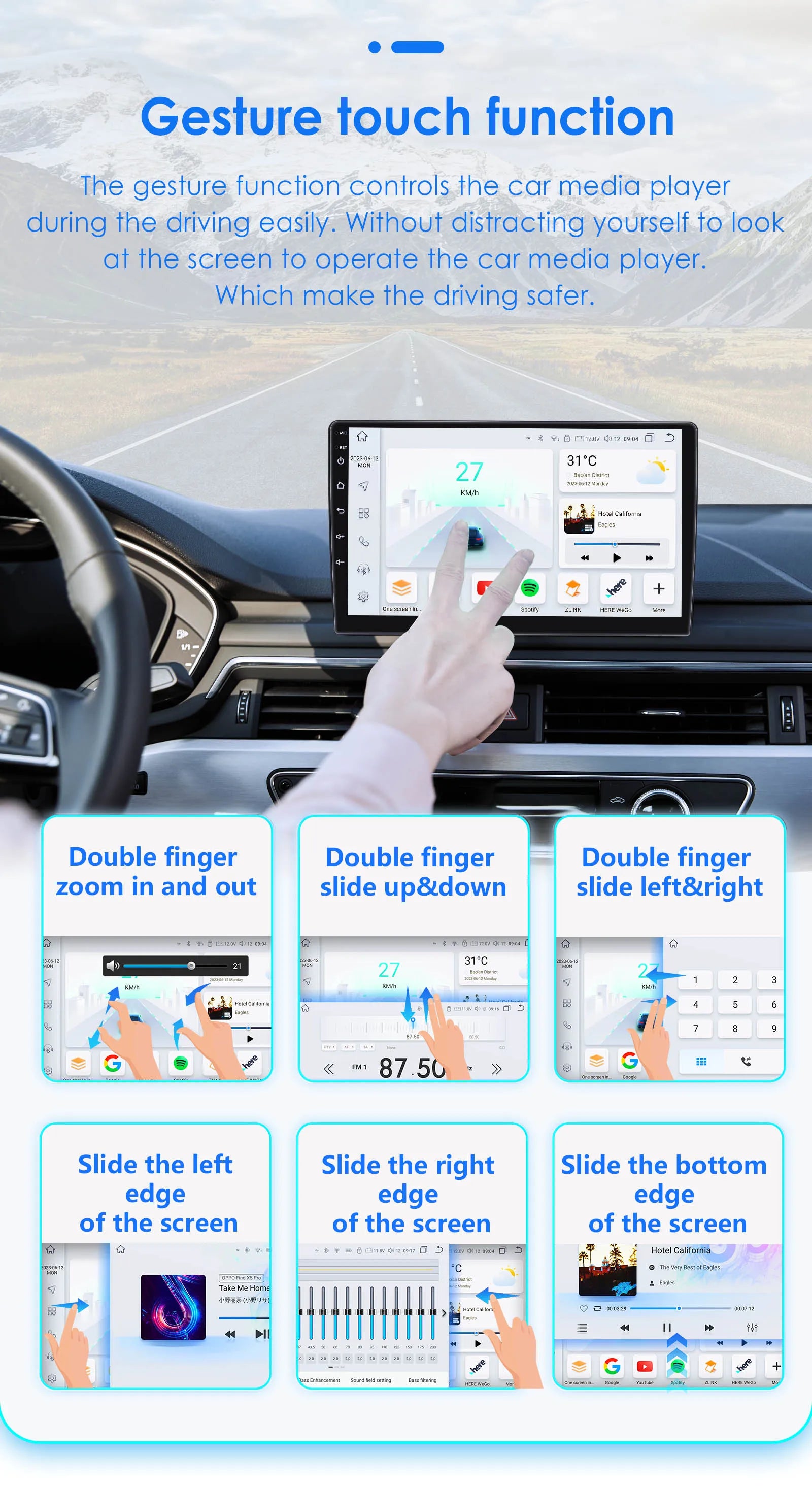Hizpo 9 inch Wireless CarPlay Android Auto Car Radio for Mercedes Benz CLC W203 C-Class C180 C200 CLK200 CLK W209 Multimedia Wireless Apple CarPlay Smart Intelligent Systems IPS Touch Screen Stereo Video Player 2Din Autoradio