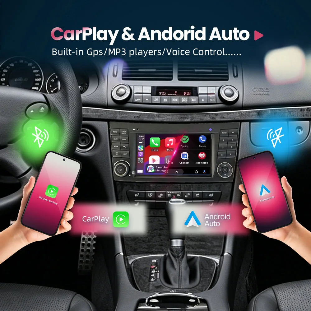 BONROAD 7'' Linux Touch Screen For Mercedes Benz W211 2002 - 2009 CLK CLS E200 E220 E300 E350 E240 E270 E280 Car Radio Video Multimedia Player Wireless Carplay Android Auto RDS GPS Navigation DSP
