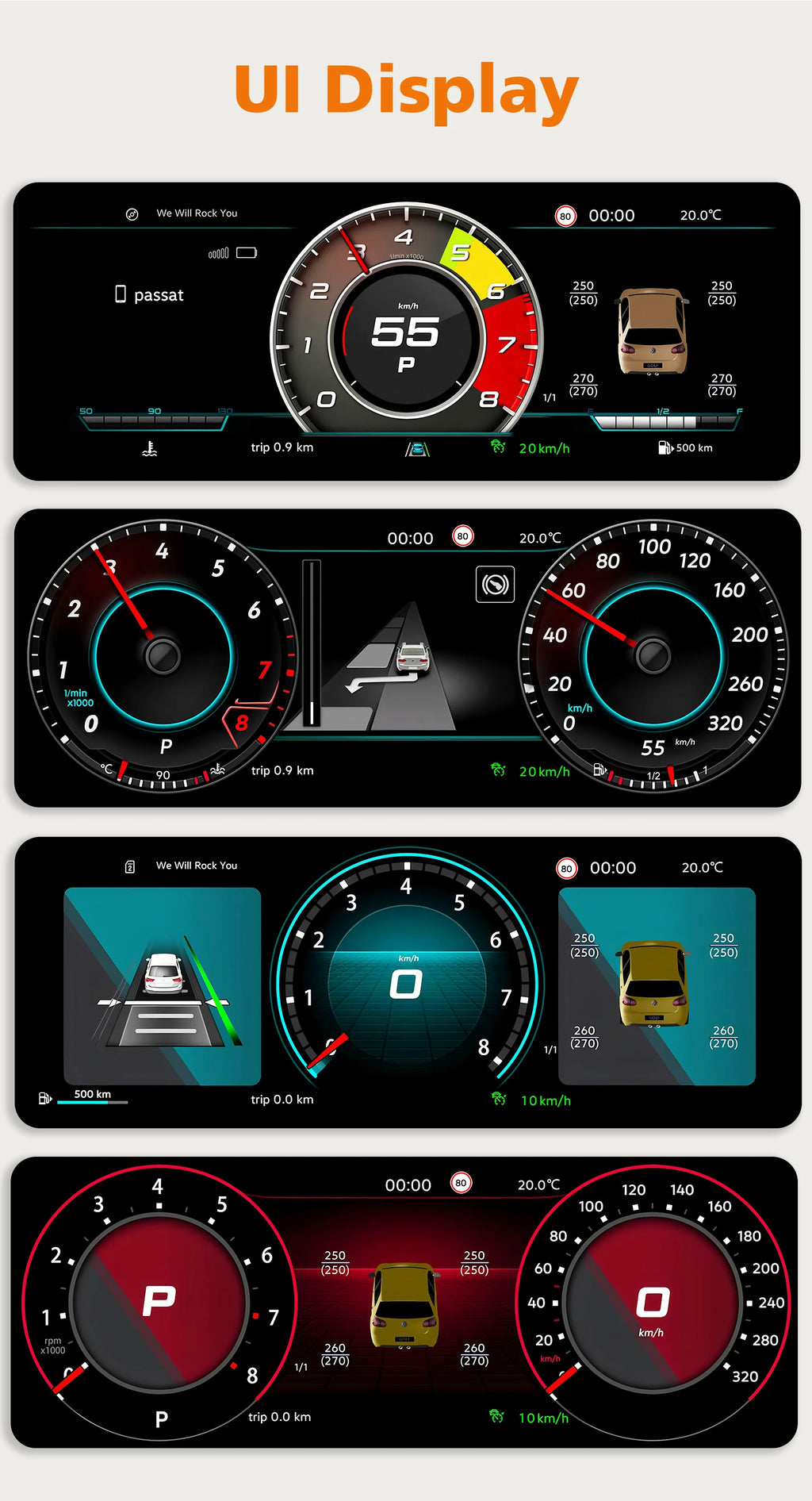 Hizpo 10.25 inch Car Auto Lcd Digital Dashboard Cluster Gauges For Volkswagen Tiguan 5N PQ Platform 2008-2016 support HUD modify Auto Radio Instrument Paneel Cockpit Cluster Instrument Display Snelheidsmeter Speedometer Gauge