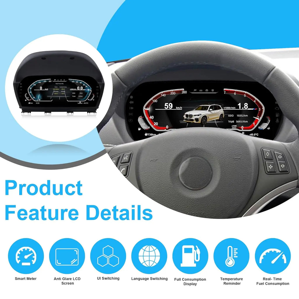 For BMW 1/2 Series X1 X2 F20 F52 F22 F45 F48 F49 F39 2014-2021 Digital Cluster LCD Dashboard Cockpit Virtual Instrument 1920*720