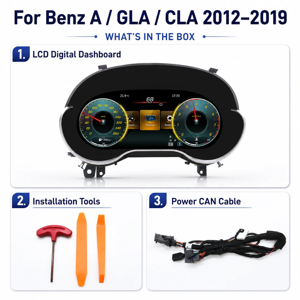 12.3 "LCD Digital Dashboard Cluster For Mercedes Benz A GLA CLA Class W176 X156 117 C177 With Wireless CarPlay Android Auto 8 UI