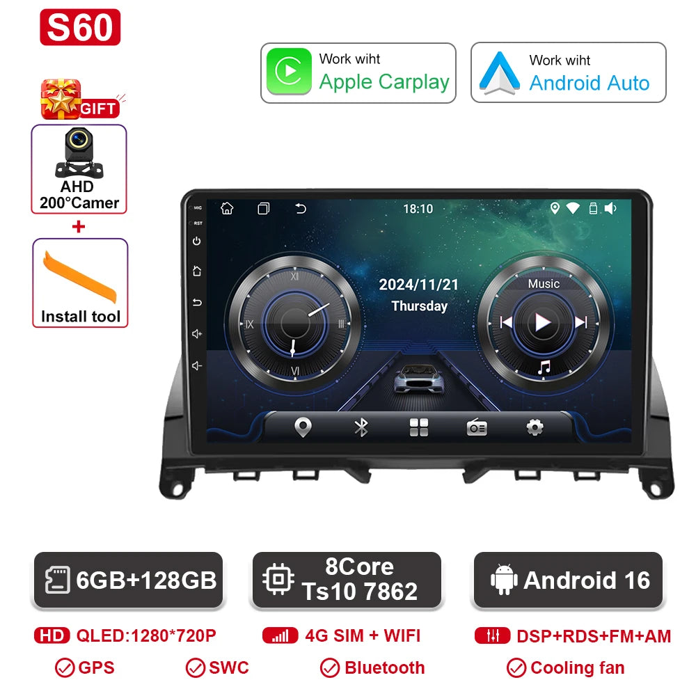 Pantalla 9" Mercedes-Benz Clase C W204 / S204 C220 / C180 (2006-2011)