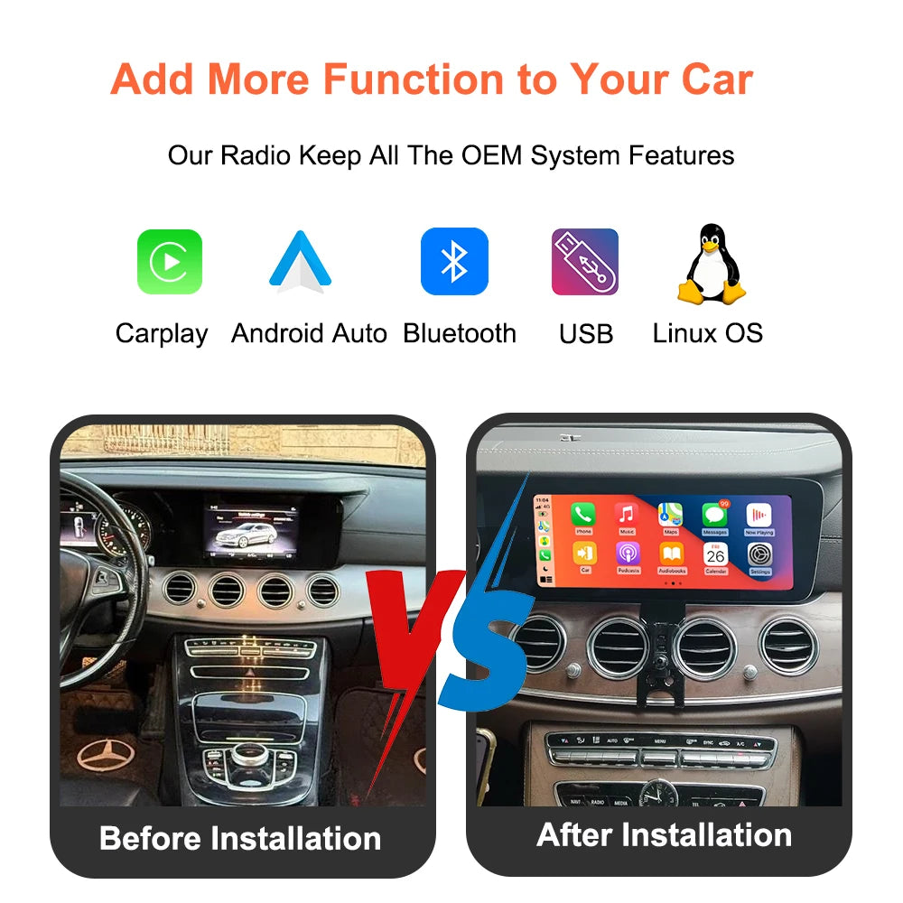 Bonroad 12.3 ”Linux Carplay Android Auto Car Multimedia For Merdedes-Benz E-Class W213 2016-2020 NTG 5.5 System Airplay Autolink Radio Player