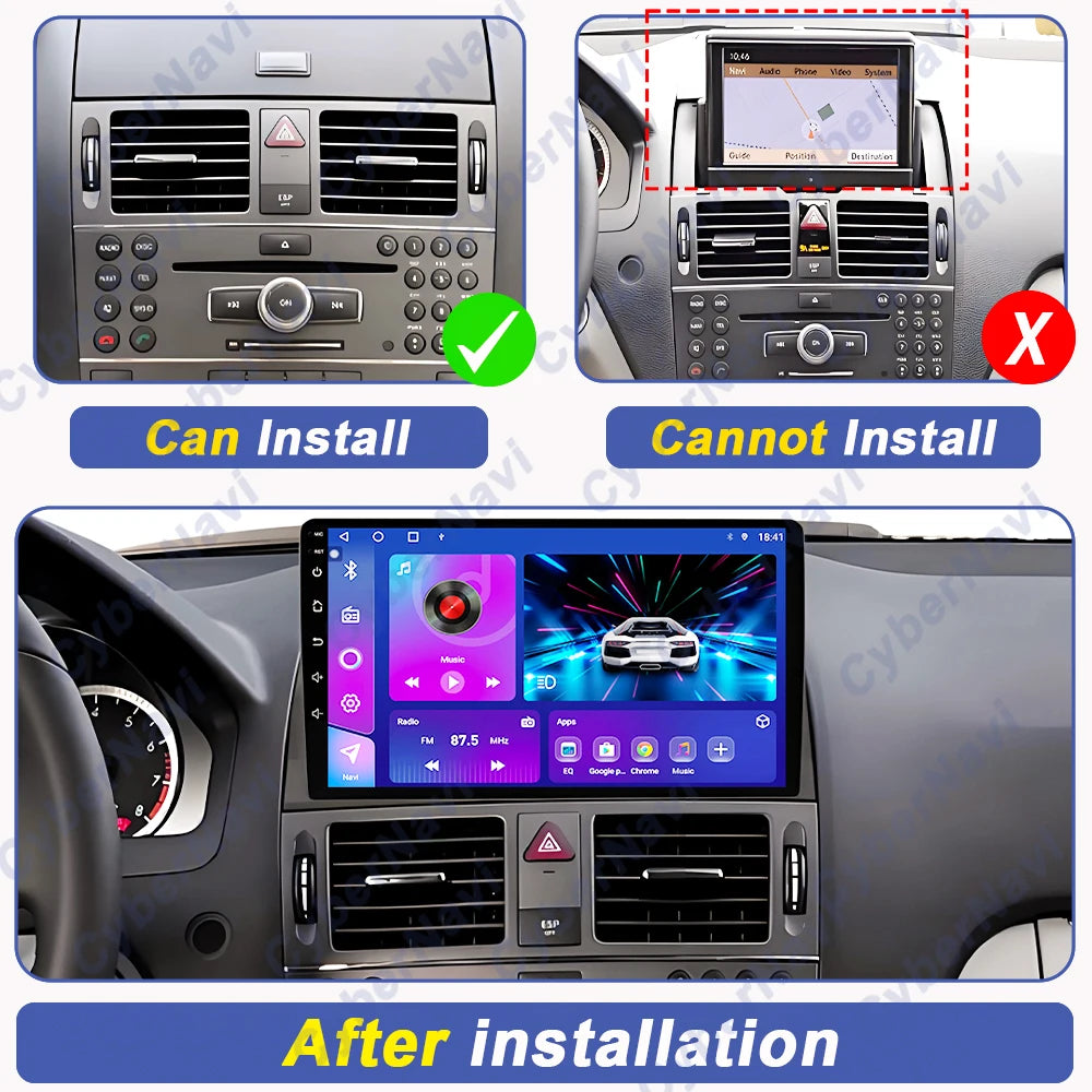 Pantalla 9" Mercedes-Benz Clase C W204 / S204 C220 / C180 (2006-2011)