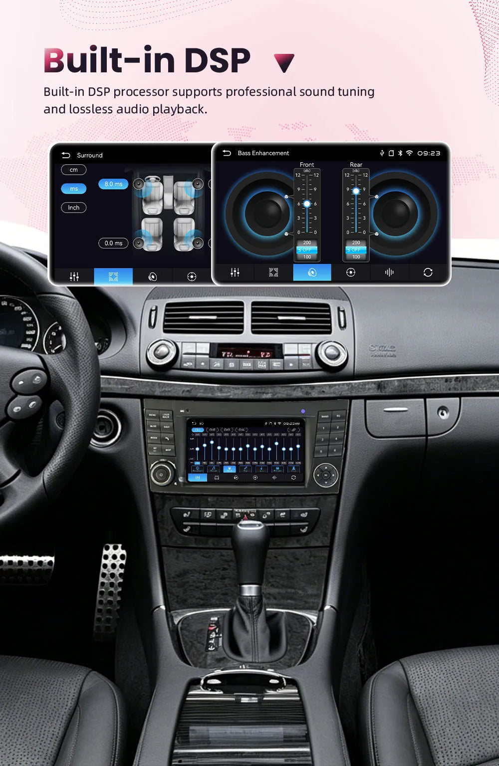 BONROAD 7'' Linux Touch Screen For Mercedes Benz W211 2002 - 2009 CLK CLS E200 E220 E300 E350 E240 E270 E280 Car Radio Video Multimedia Player Wireless Carplay Android Auto RDS GPS Navigation DSP