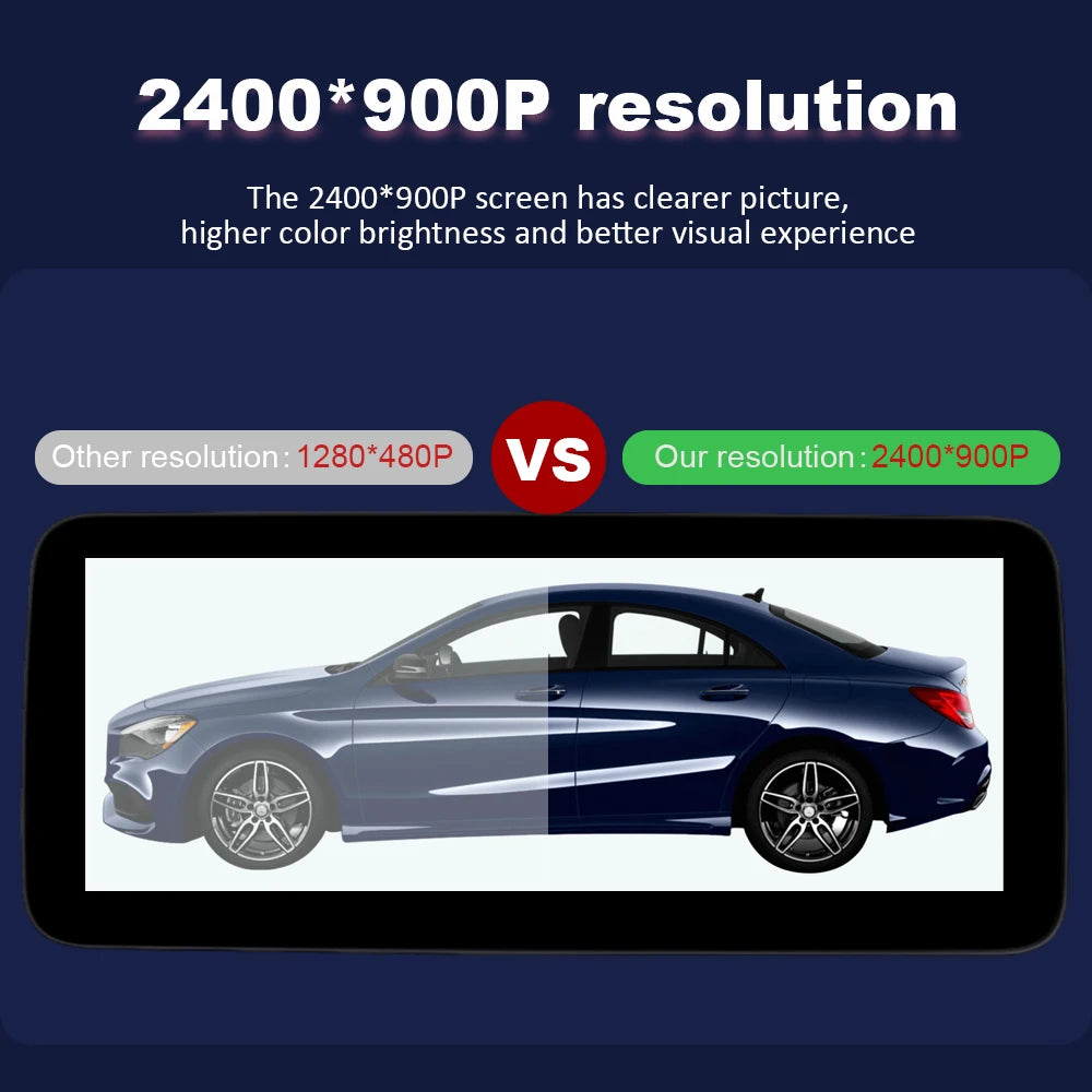 Wireless CarPlay Android Auto 12.3 Inch 2400*900P Touch Screen For Mercedes Benz  GLK Class X204 2008-2015 NTG4.0 NTG4.5 Car Intelligent Systems Smart Multimedia Car Radio With Bluetooth GPS Navigation Autolink Navi
