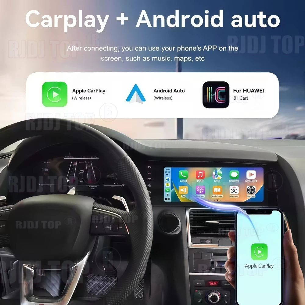 12.3Inch Dashboard + 10.25Inch Car Radio For Audi Q7 2005~2014 Android 14 Multimedia GPS Navigation Smart Touch Screen Head Unit