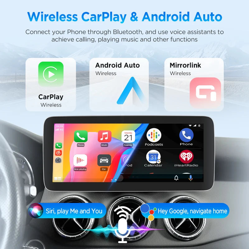 Junsun 1920*720 Linux System Wireless CarPlay Android Auto Car Radio Multimedia for Mercedes Benz A Class W176 GLA X156 CLA C117 2013-2018 NTG 4.5 NTG 5.0 Smart Android Mirror Navigation Screen