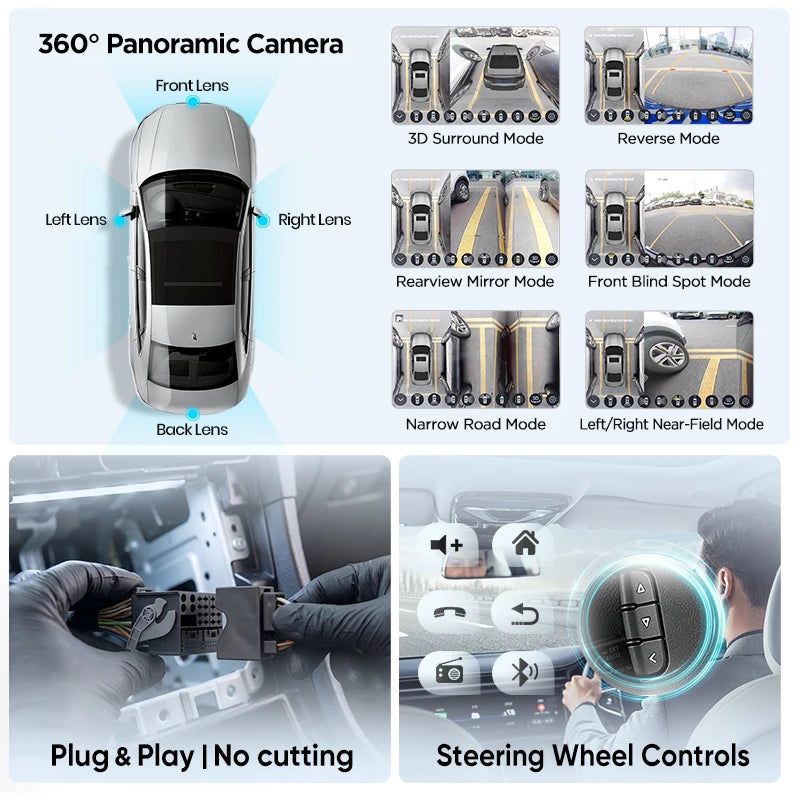 Junsun 9" Android 15 Stereo Smart Systems For Toyota Prius XW30 2009-2016 Car Radio Wireless CarPlay Auto AI Voice IPS Touch Screen Intelligent Multimedia Video Player 2 Din Head Unit GPS Navigator Mirror Link Automotive Blue