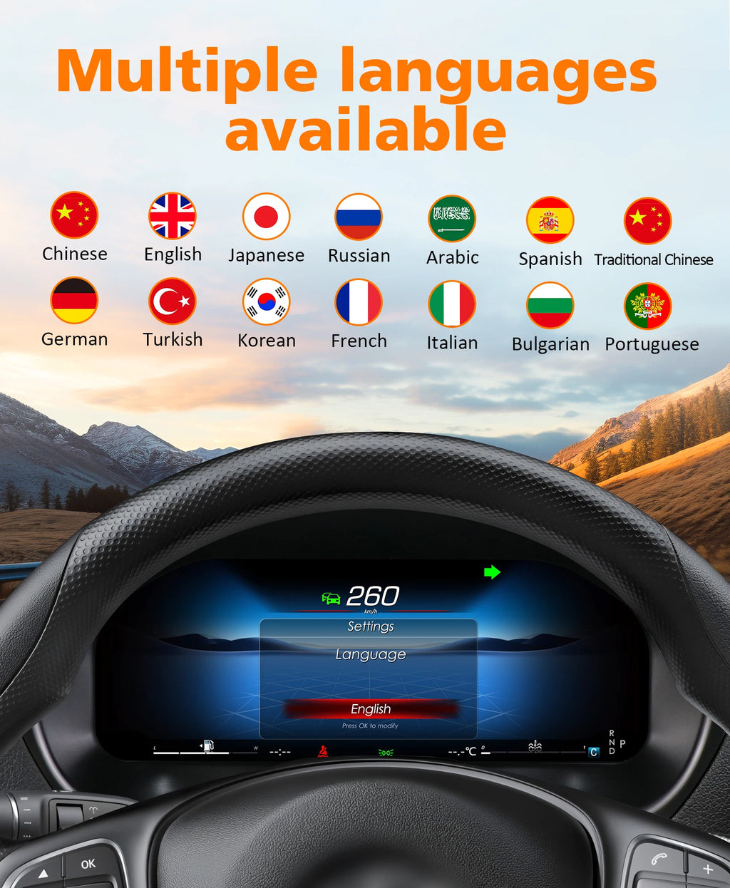 12.3inch Car Digital Dashboard For Mercedes-Benz Vito 2016 - 2023 Years support Carplay Android Auto HDMI Input Anti-Glare OTA Update Speedometer Dashboard Gauges Dash Panels