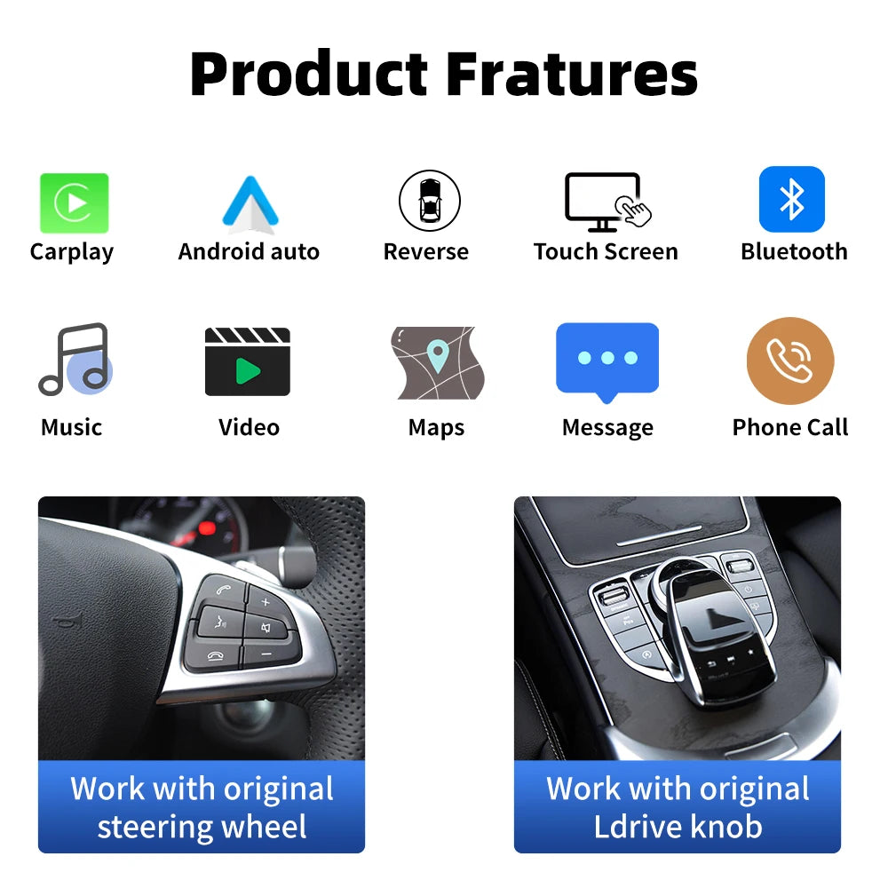 Full HD 10.25'' Wireless Carplay For Mercedes Benz W212 2009-2016 NTG4.0/4.5/5.0 4 Door Android Auto Mirrorlink Airplay BT Car Multimedia Touch Screen Stereo System Linux