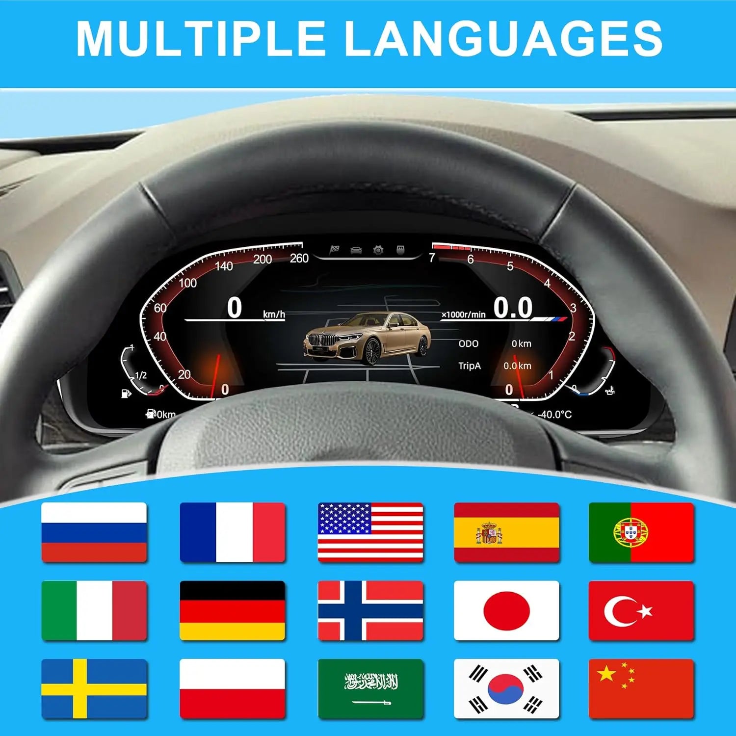 Digital Dashboard Speedometer For BMW 5/6/7 Series X3 X4 X5 X6 F01 F07 F10 F12 F15 F16 F18 F25 F26 LCD Cluster Instrument Panel