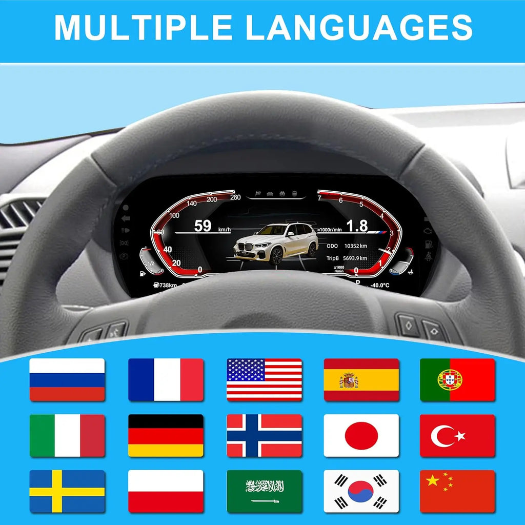 For BMW 1/2 Series X1 X2 F20 F52 F22 F45 F48 F49 F39 2014-2021 Digital Cluster LCD Dashboard Cockpit Virtual Instrument 1920*720