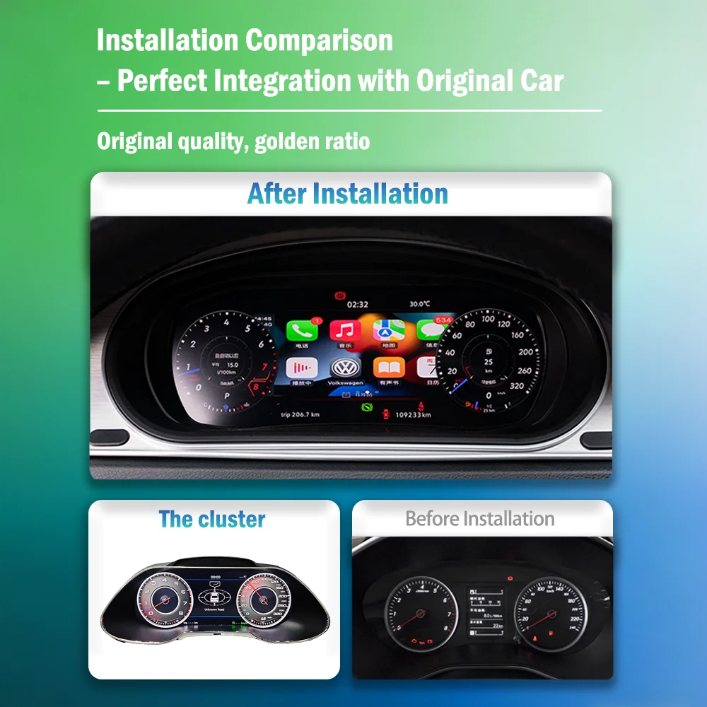 LCD Digital Dashboard For AUDI A4 B8. 5 2013-2016 Virtual Instrument Cluster Cockpit