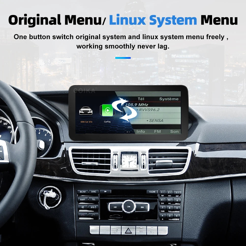 Full HD 10.25'' Wireless Carplay For Mercedes Benz W212 2009-2016 NTG4.0/4.5/5.0 4 Door Android Auto Mirrorlink Airplay BT Car Multimedia Touch Screen Stereo System Linux