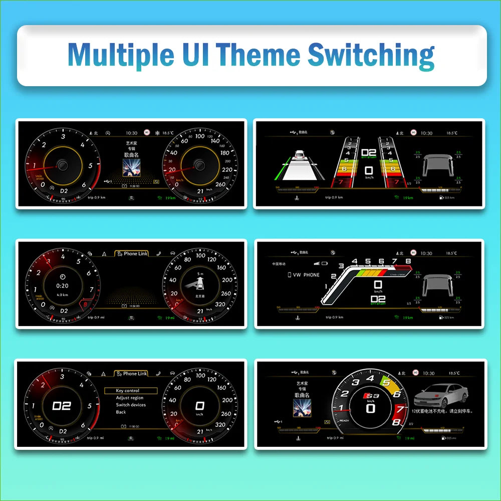 LCD Digital Dashboard For AUDI A4 B8. 5 2013-2016 Virtual Instrument Cluster Cockpit