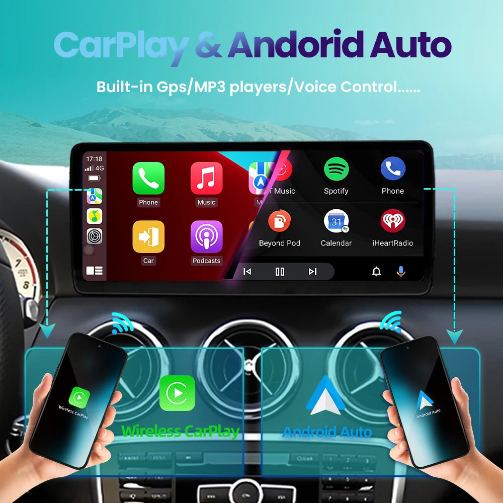 Bonroad 10.25 '12.3 '2400*900P * 1920 P * 720P Wireless CarPlay Android Linux Multimedia Touch Screen For Mercedes Benz C GLC Class W205 X253 W447 NTG 4.0 Car Radio GPS Navigator Display