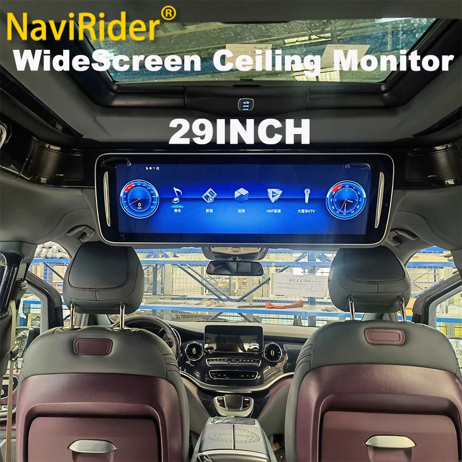 Video Player 29" For Mercedes Benz Vito V-class For Toyota Hiace Android Roof Mount Flip Down Monitor WideScreen Ceiling Monitor