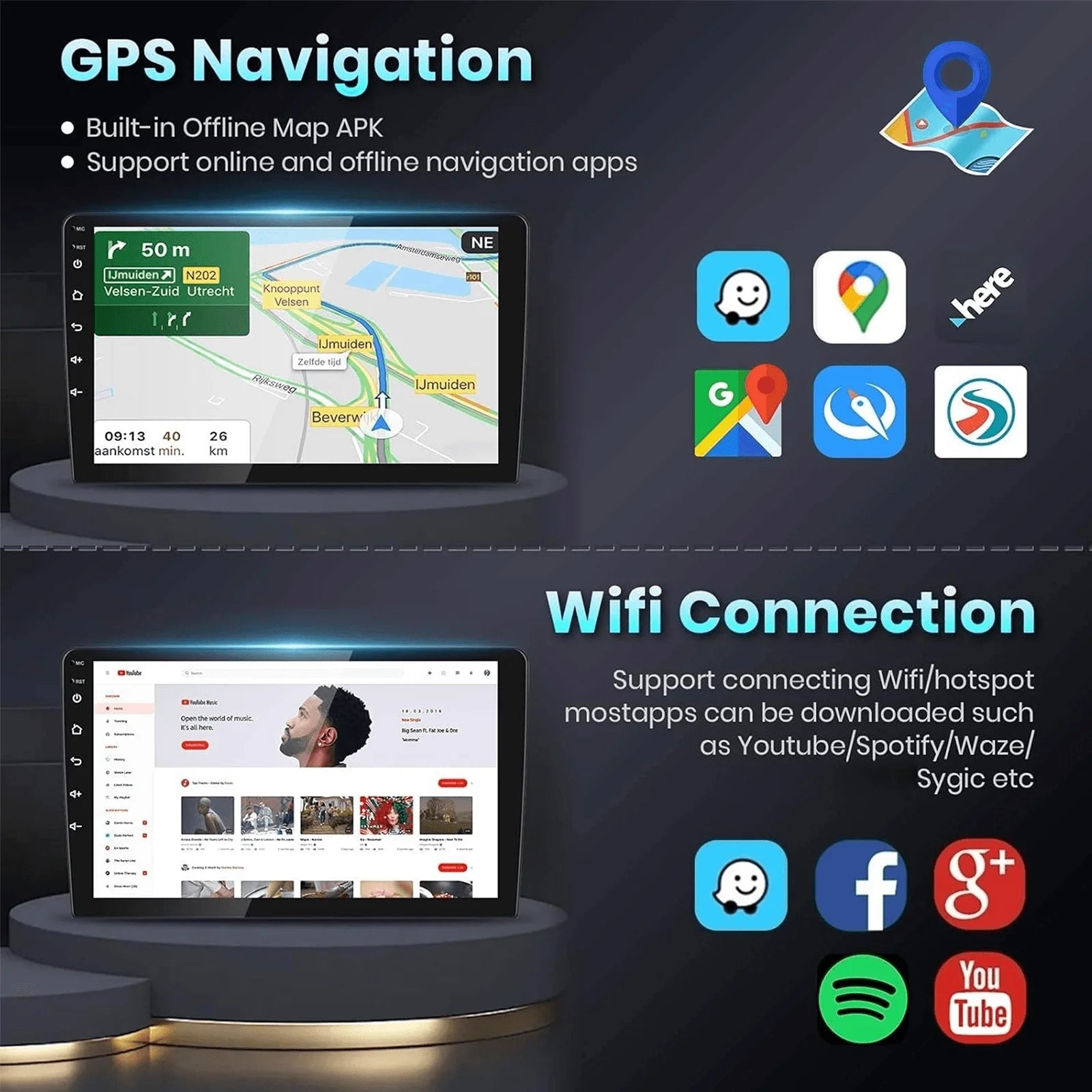 ESSGOO 10"Android15 2+16G/4+64G For Mercedes Benz Sprinter VW Crafter Car Stereo Radio Wireless Carplay Android Auto GPS NAVI RDS FM WIFI Bluetooth Mirror Link steering wheel control TouchScreen Multimedia Player Plug and pla