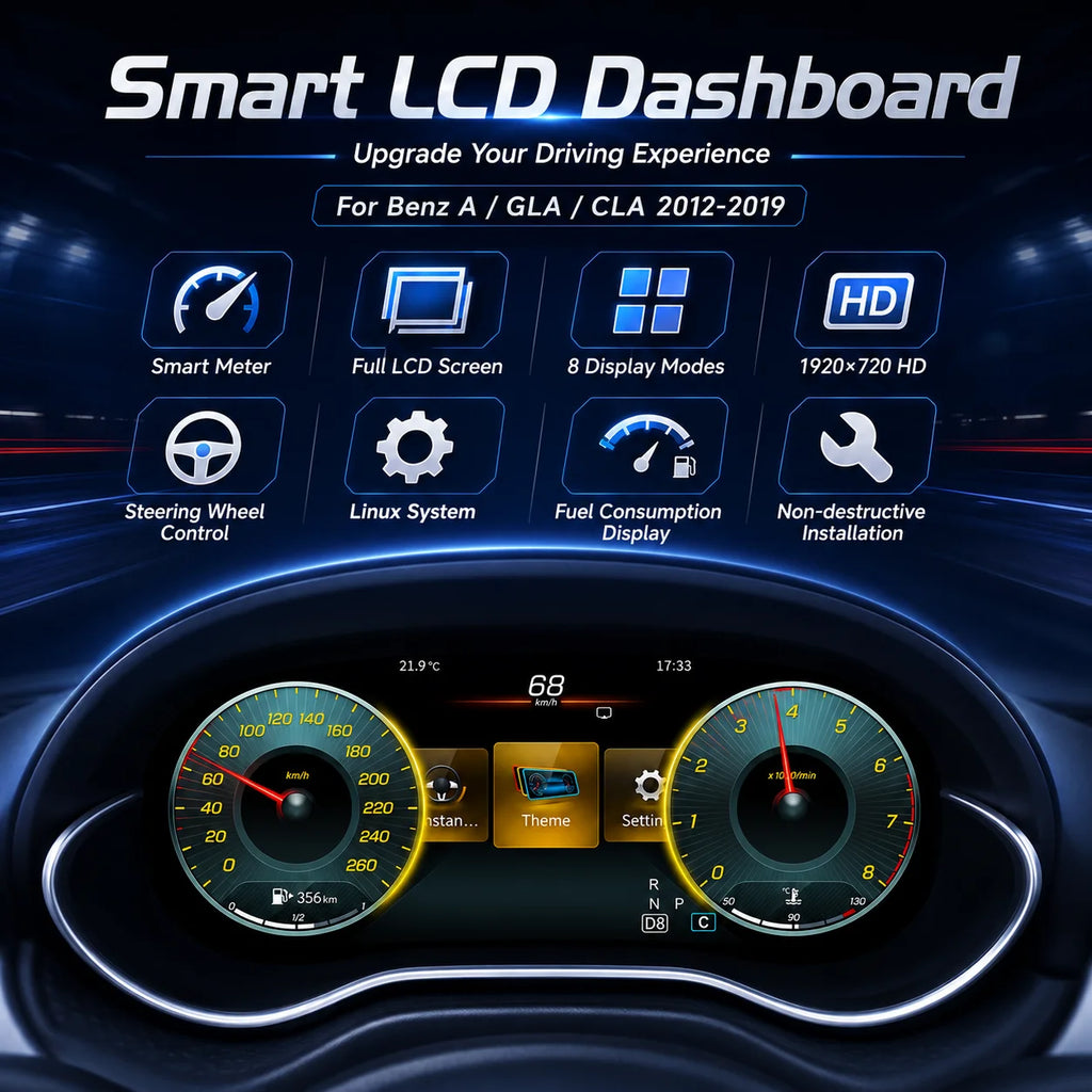 12.3 "LCD Digital Dashboard Cluster For Mercedes Benz A GLA CLA Class W176 X156 117 C177 With Wireless CarPlay Android Auto 8 UI